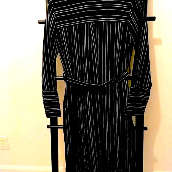 ❤️ Long structured jacket with tied belt navy blue ZARA - Picture 2 of 2